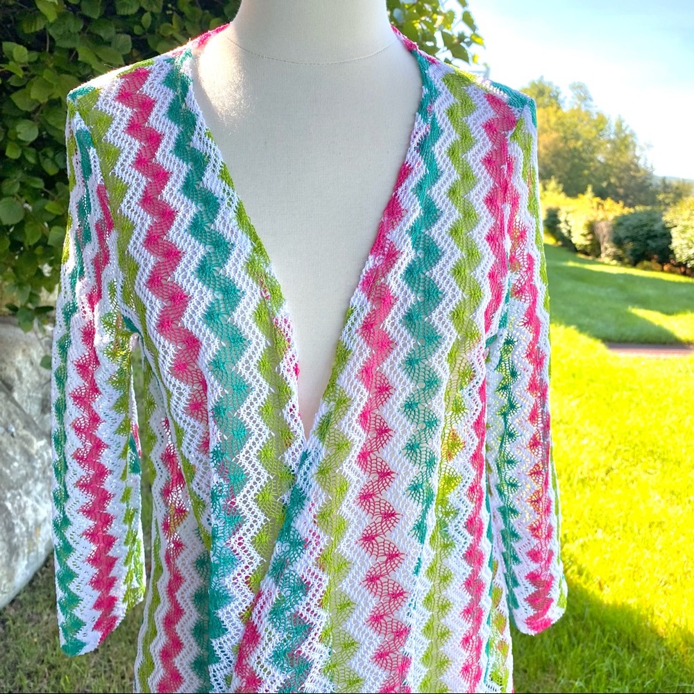 Ruby Rd. Open Front Knit Colorful Cardigan - Picture 14 of 16